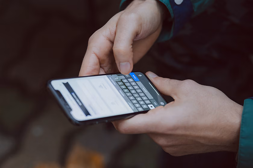 person texting