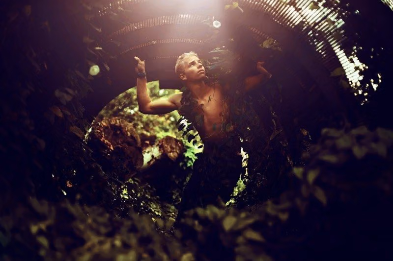 sexy man forest