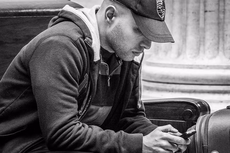 man on phone