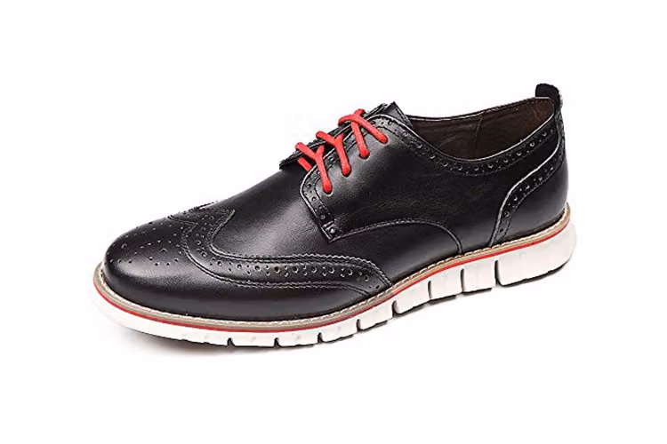 Laoks Men's Brogues Oxford Wingtip Genuine Leather Dress Shoes