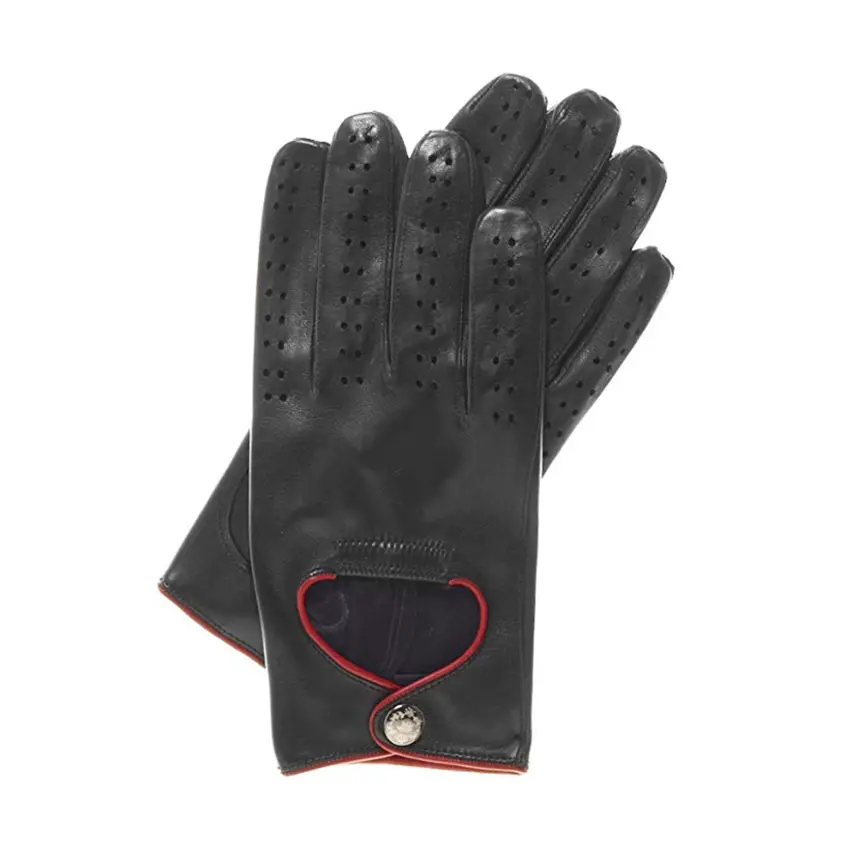 Fratelli Orsini Men’s Leather Driving Gloves with Red Accent Piping