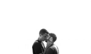 gay couple embracing