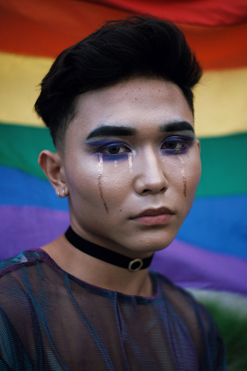 close up  photo of a man  wearing make  up  2725464 The 