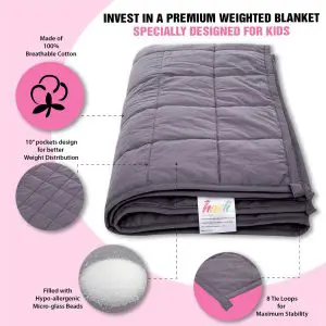Super Soft 5 Lbs Calming Weighted Blanket for Kids