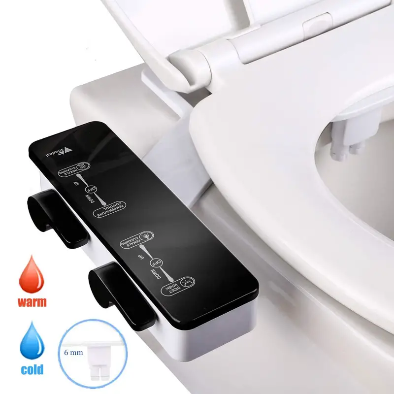 Amzdeal Bidet, Hot and Cold Water Bidet Attachment BC-01 with Dual Self-Cleaning Nozzle