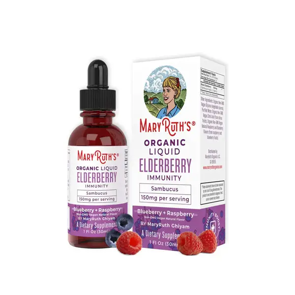 Organic Elderberry Syrup (Extra Strength) Liquid Sambucol Extract by Mary Ruth's for Kids and Adults