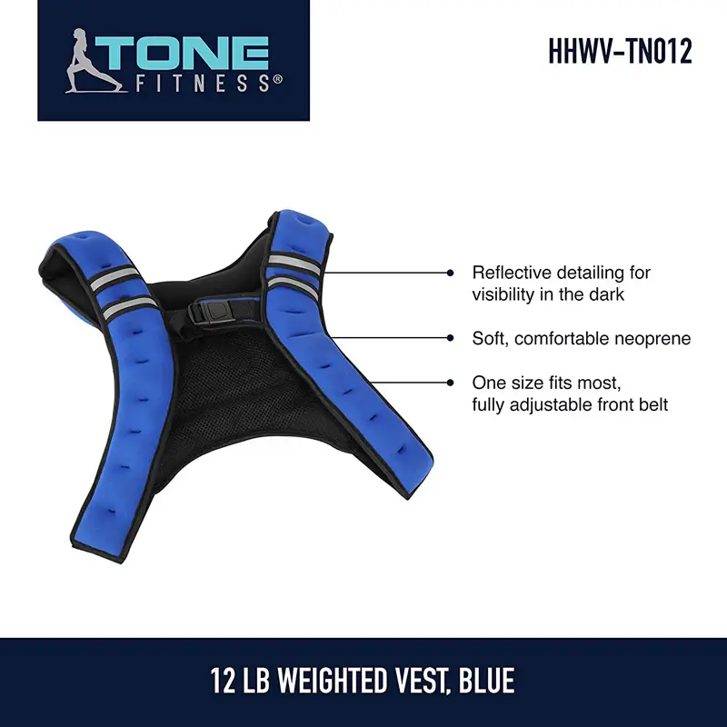 Tone Fitness Weighted Vest, 12 lbs
